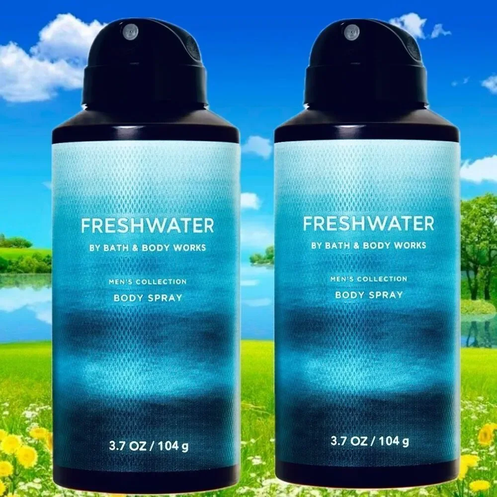 NWT Bath & Body Works Lot of 2 FRESHWATER Men Collection Body Spray Mist Cologne